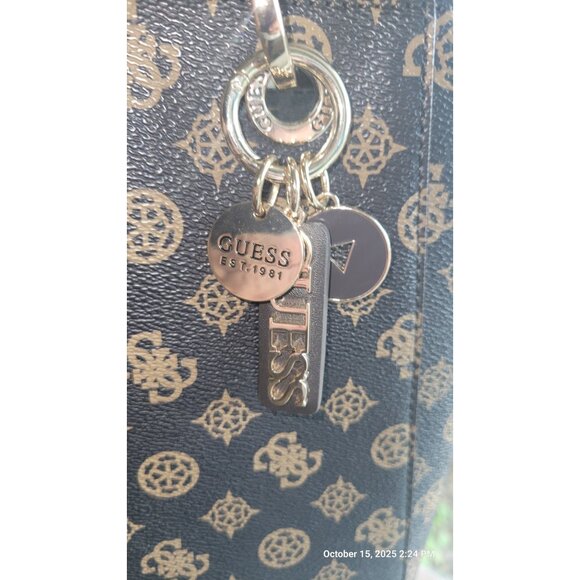 Guess 4G Noelle Tote Monogram Logo Charm Designer Handbag 14x9.5x10.3 - Picture 4 of 10